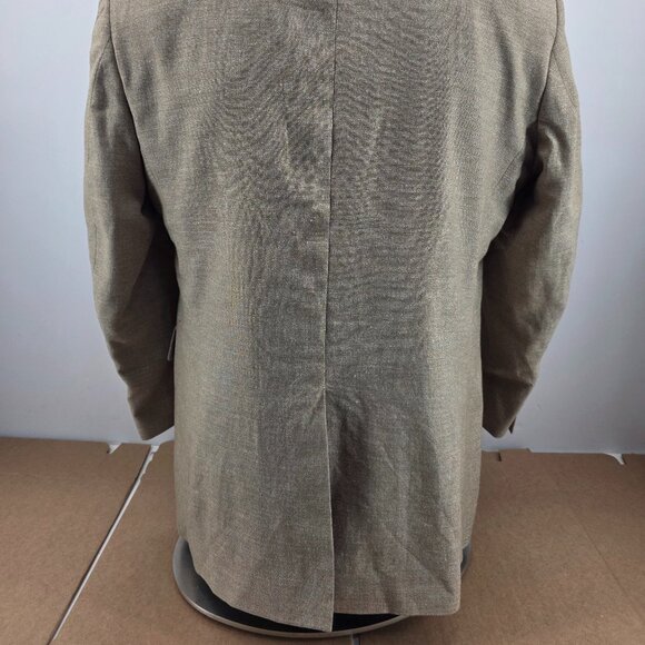 Jos A Bank Blazer Mens 44R Beige Linen Wool Sport Coat Lined 2 Button - Picture 10 of 10